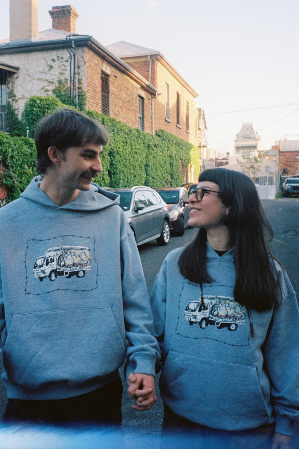 Grey Marle Truck Hoodie