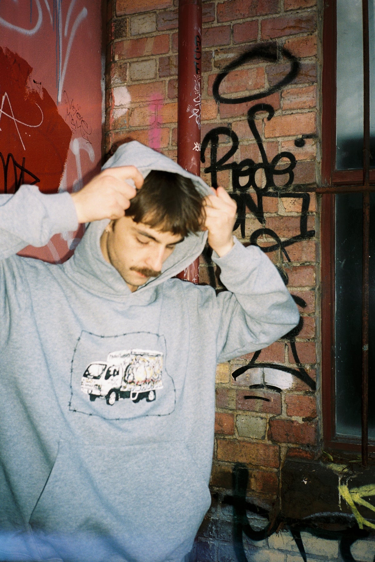 Grey Marle Truck Hoodie