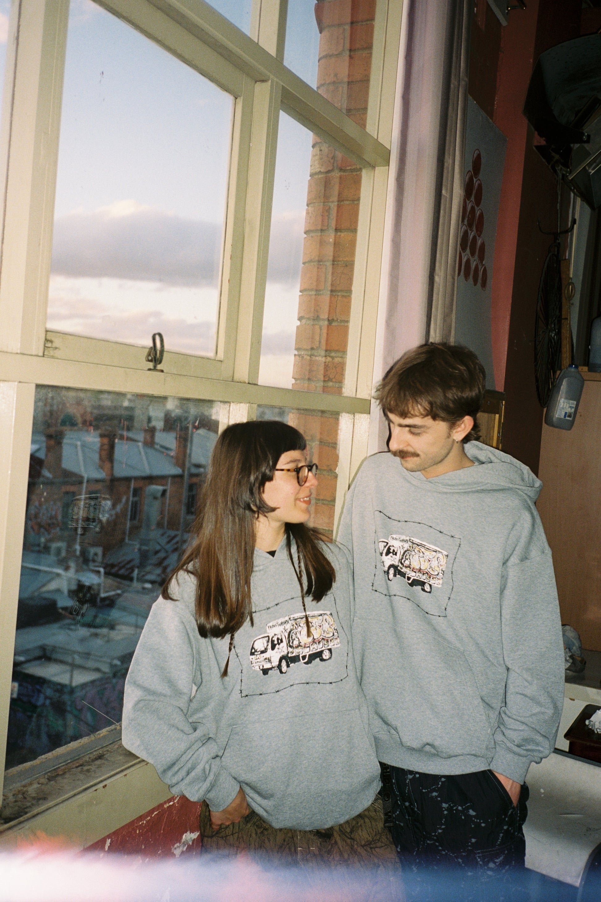 Grey Marle Truck Hoodie